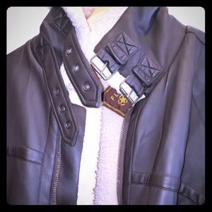 Womens XL Fleece Lined 'Fly Boy' Leather Bomber